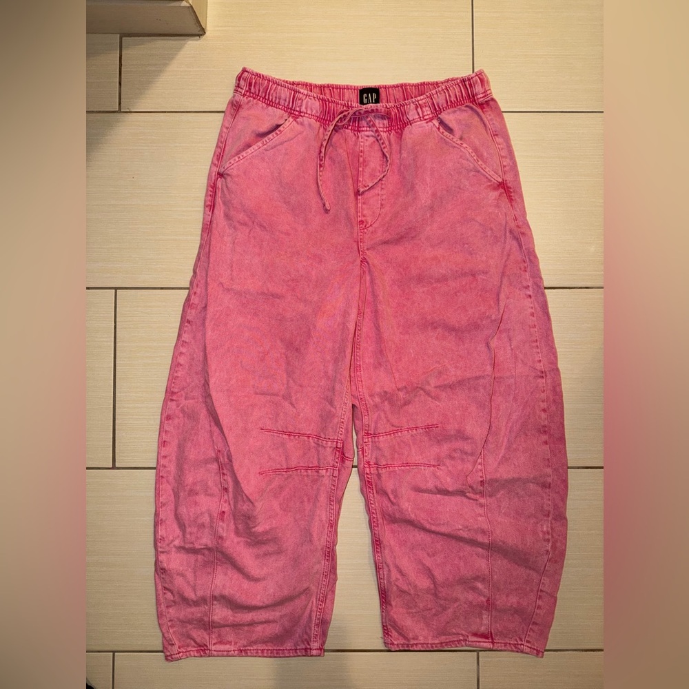 GAP Hot Pink Mid Rose Easy horseshoe Barrel Pants Medium - Picture 3 of 6